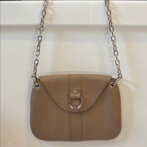 Cole Haan Vintage 2000s Tan Leather Shoulder Bag Buckle Flap Y2K Minimalist